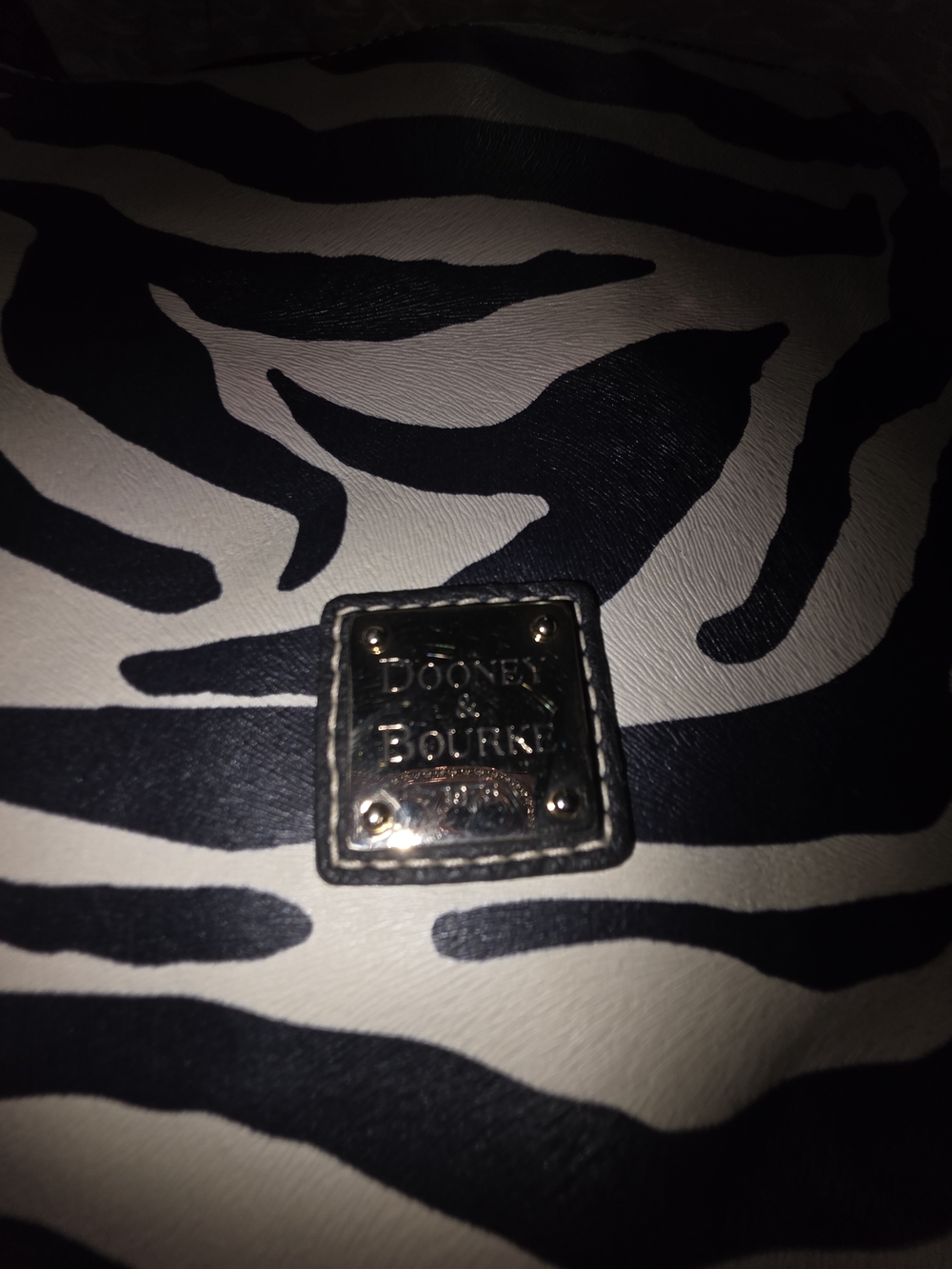 Dooney & Bourke Black & White Zebra Hobo Bag - Picture 7 of 7